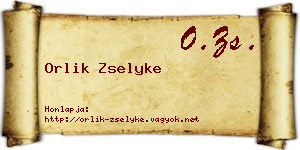Orlik Zselyke névjegykártya